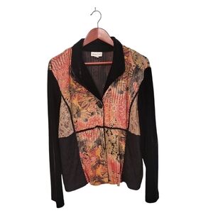 Coldwater Creek Velvet Lace Womens‎ Cardigan Size L Whimsigoth Fairy Grunge